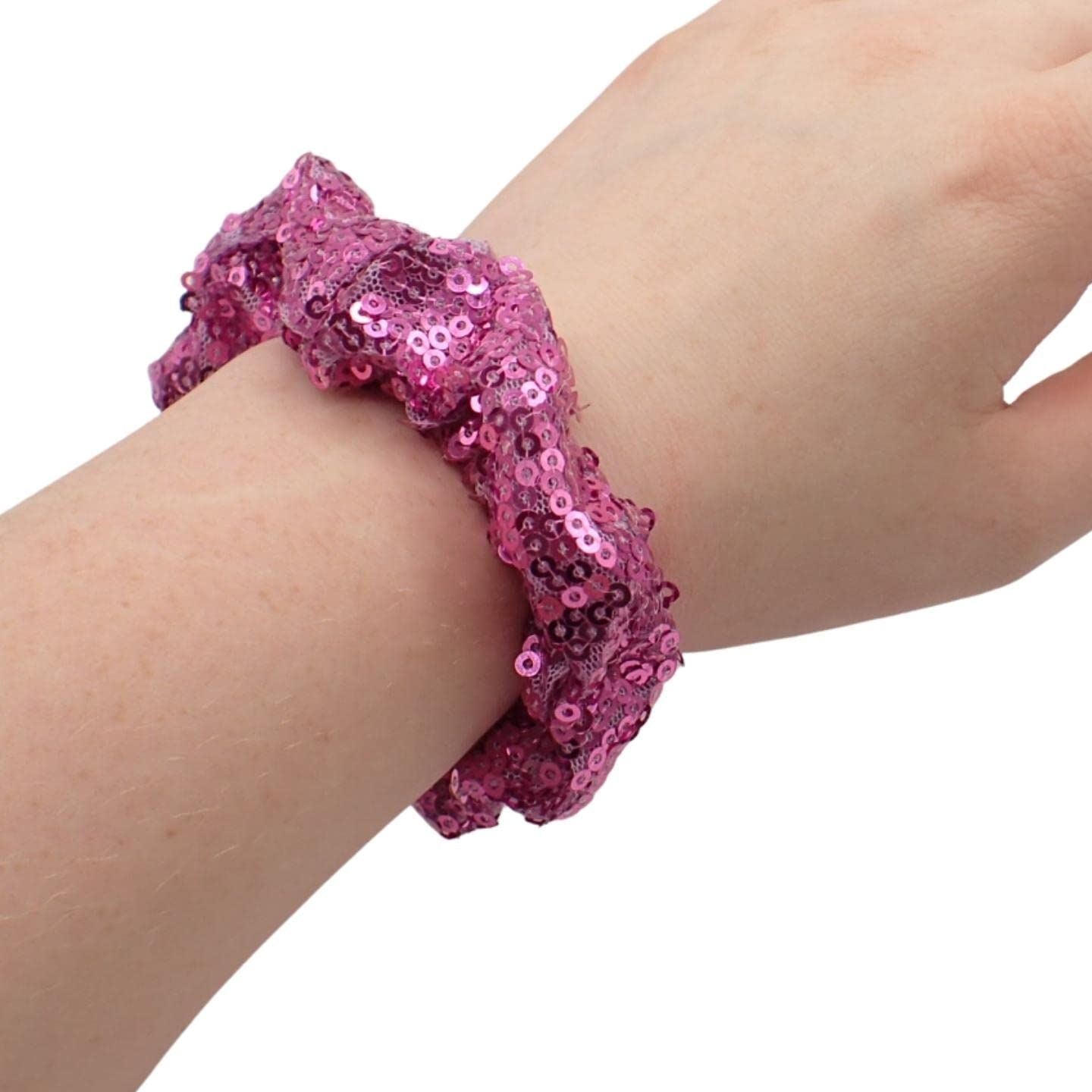 Sparkly Sequin Scrunchies Set of 2, Scrunchie for Girls Hair, Hair Tinsel Alternative, Sequins Bobble for Christmas, Hair Sequins for Girls & Women Bobbles, Xmas Hairstyle